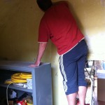 Les parents au travail on lisse le mur